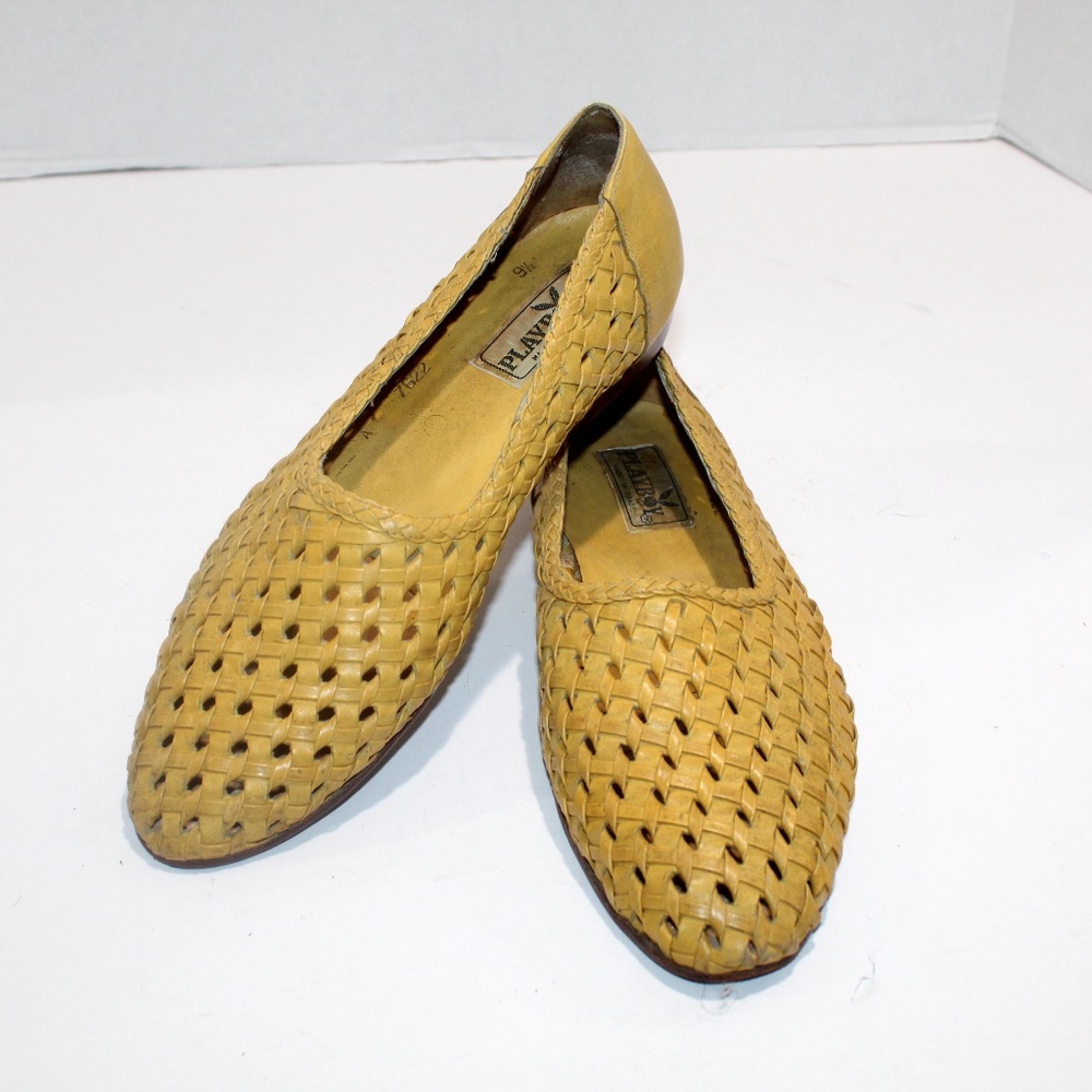 Playboy Loafer Shoes Vintage Leather Weave Slip On